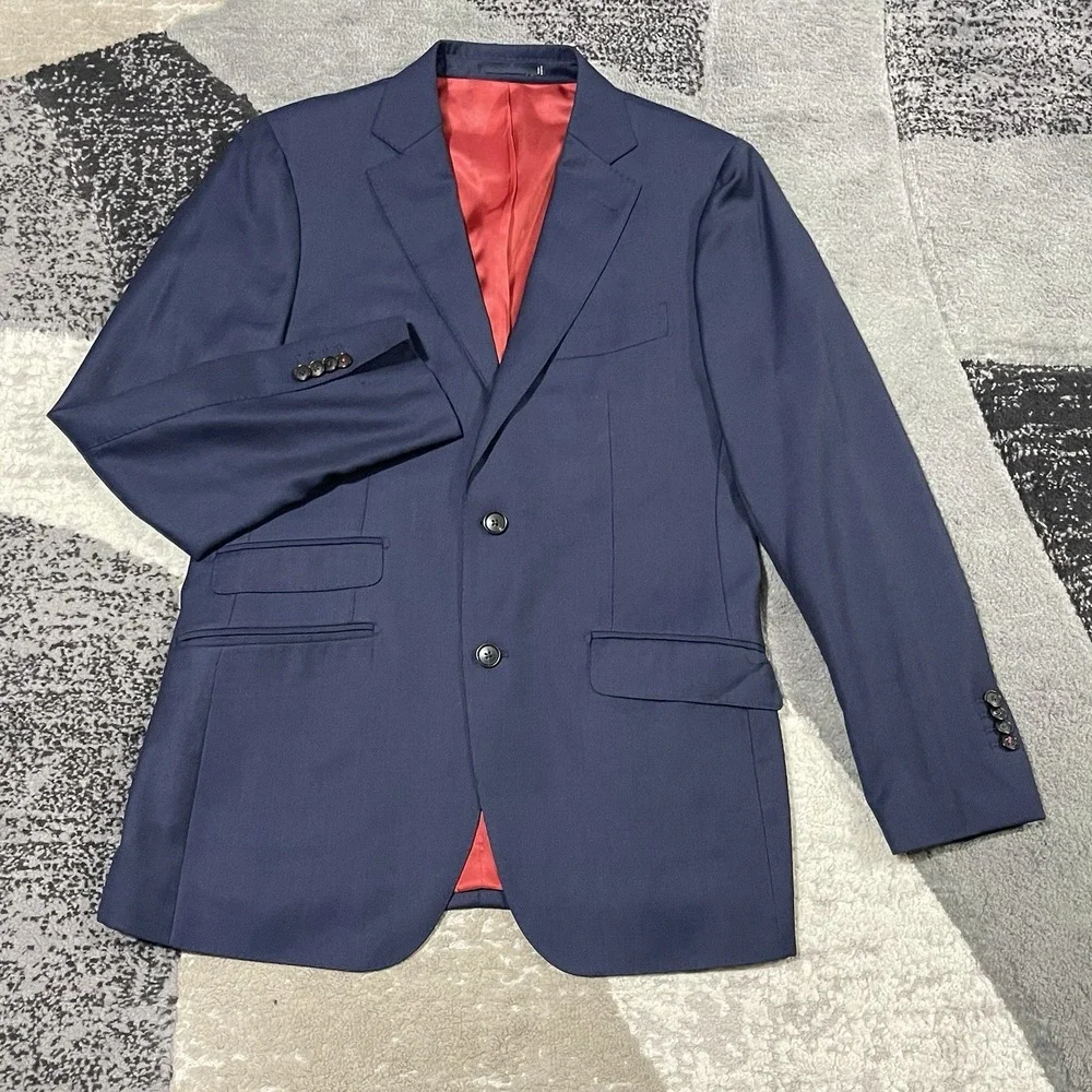 SuitSupply Blazer Jacket Men 40R Blue Sienna Single Breast Pure Wool Sport Coat‎